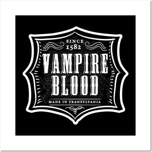 Vampire Blood old fashioned label design Posters and Art
